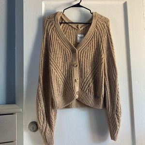 Abercrombie & Fitch Tan Knit Cardigan